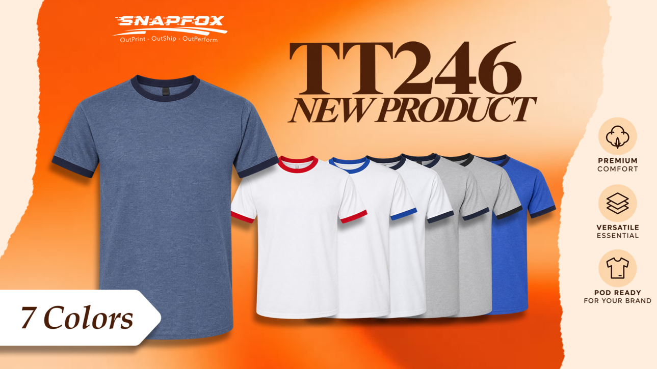 2D Unisex Fine Jersey Ringer Tee TT246